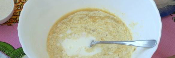 оладьи с бананом на кефире