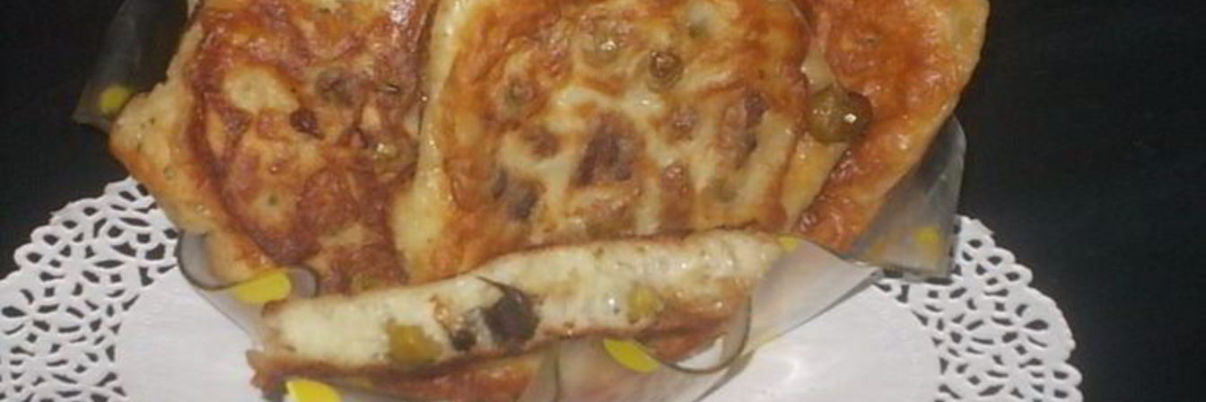 Оладьи с зеленым горошком и шампиньонами