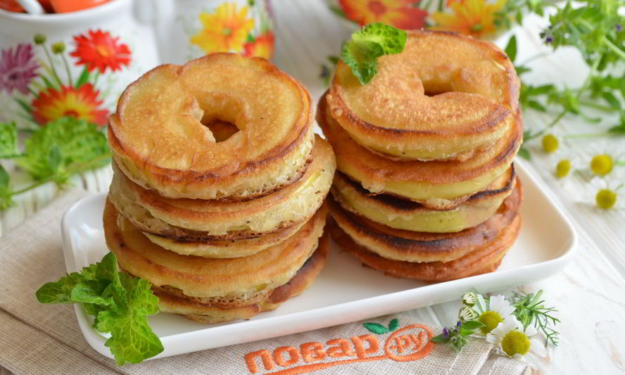 Рецепт яблочных оладий звездочки