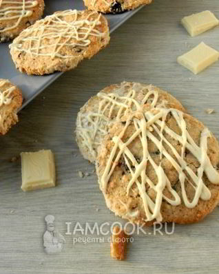 Овсяное печенье с изюмом и белым шоколадом