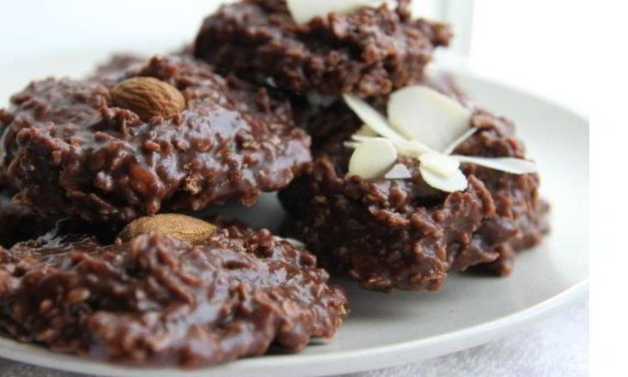 Рецепт овсяного шоколадного печенья без выпечки