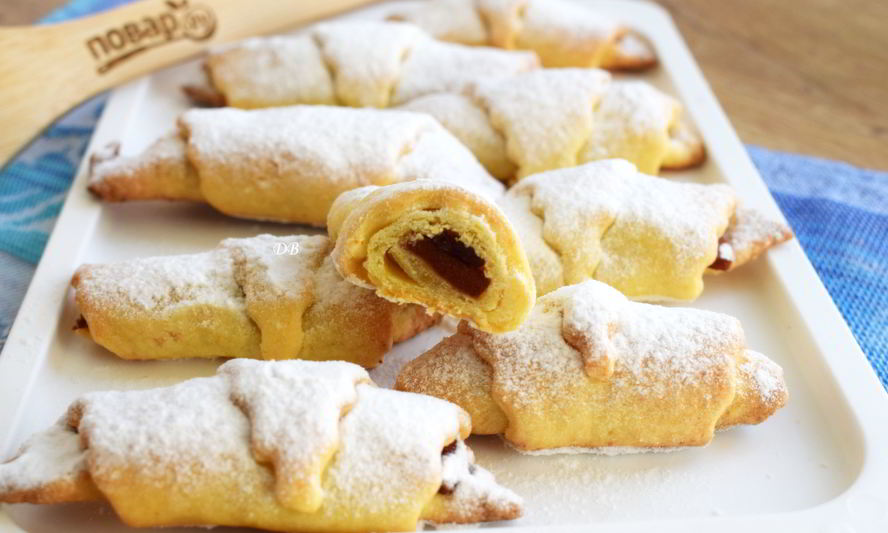 Рецепт творожных рогаликов с начинкой