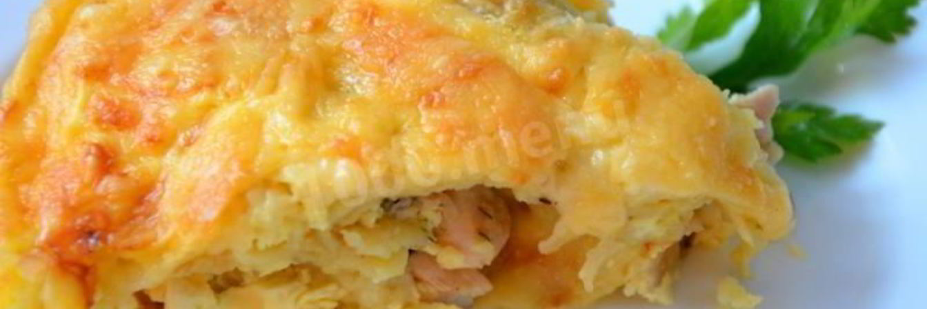 Блинный пирог с курицей и грибами Улитка