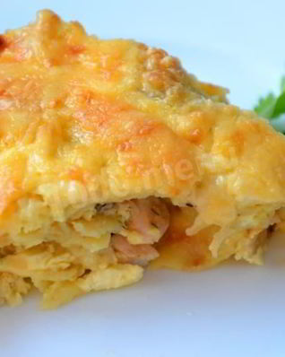 Блинный пирог с курицей и грибами Улитка