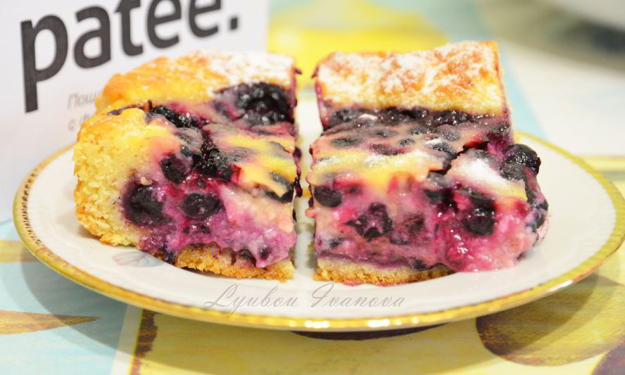 Рецепт черничного пирога на творожном тесте со сметанной заливкой