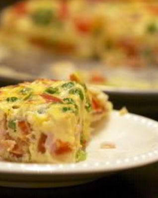 Киш с овощами и мясом