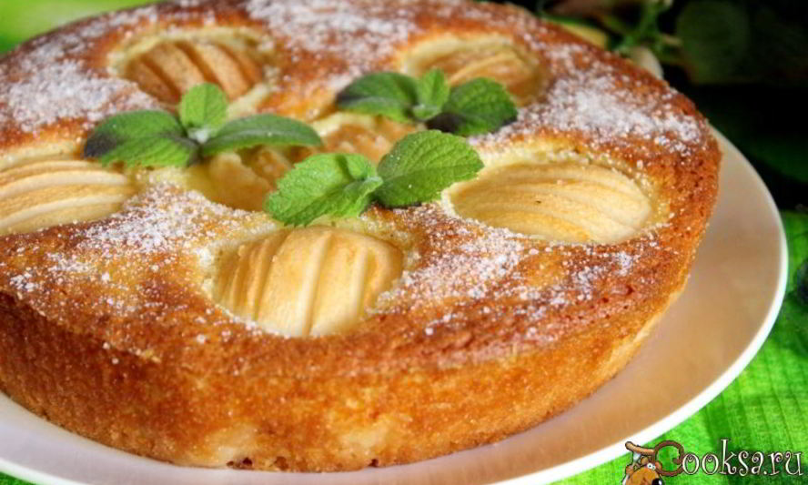 Рецепт кукурузна-манного пирог с грушами