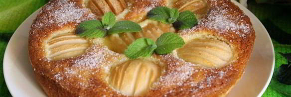 кукурузно-манный пирог с грушами