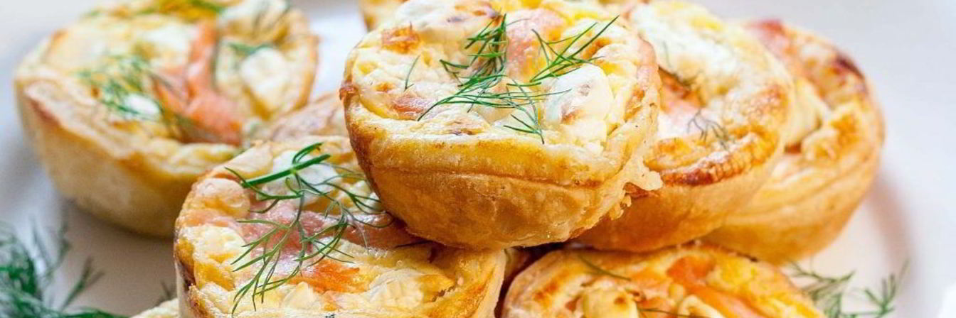 Мини-киш с лососем