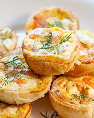 Мини-киш с лососем