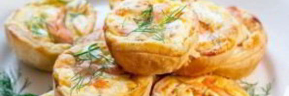 мини-киш с лососем