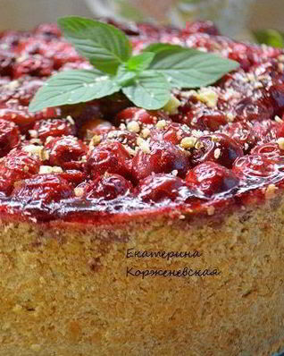 Немецкий творожный пирог с вишней