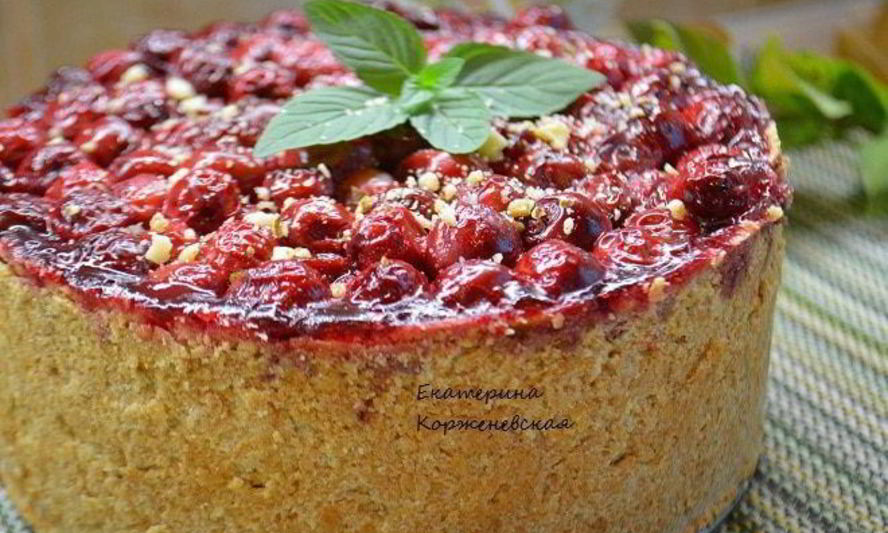 Рецепт немецкого творожного пирога с вишней