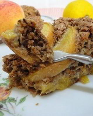 Овсяной пирог с персиками