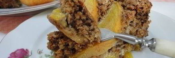 овсяной пирог с персиками
