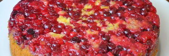 перевернутый тыквенный пирог с клюквой