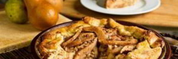 песочный пирог с грушами