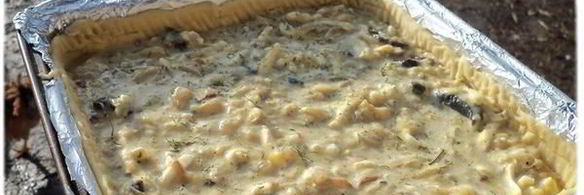 песочный пирог с омлетом