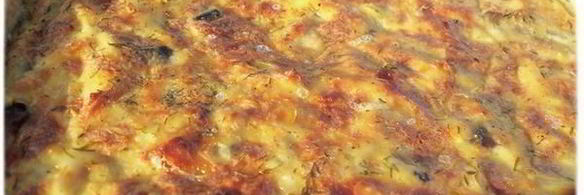 песочный пирог с омлетом