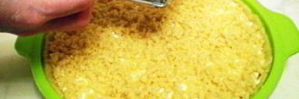 песочный пирог с творожной начинкой