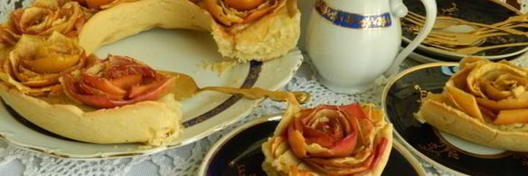 пирог-кольцо с яблочными розами
