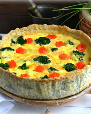 Пирог с брокколи и семгой