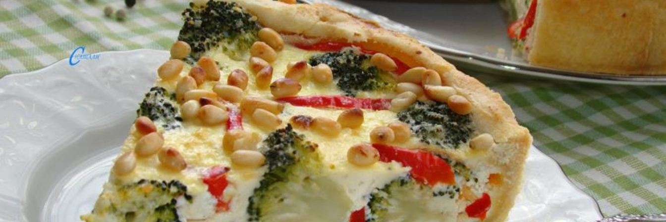 Пирог с творогом и брокколи