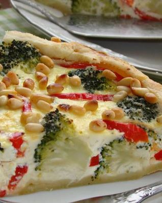 Пирог с творогом и брокколи