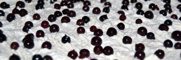 сдобный пирог со сливочно-ореховой начинкой и черной смородиной