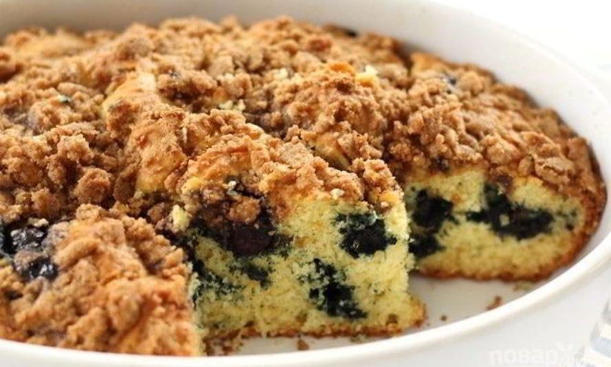 Рецепт сладкого пирога с черникой