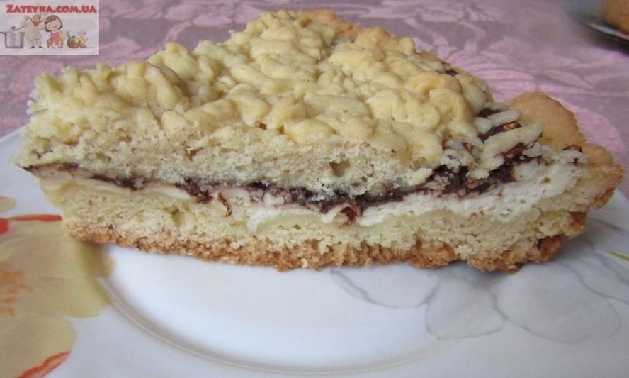 Рецепт тертого пирога с творогом и шоколадом