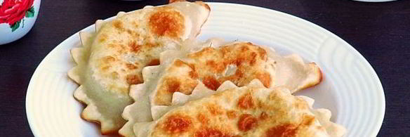 пирожки-гребешки с сыром и укропом