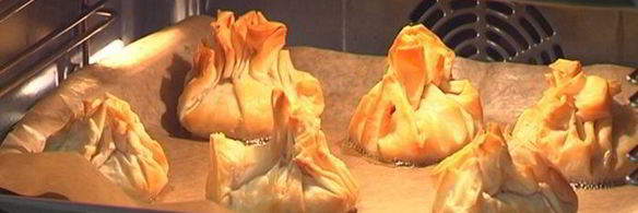 пирожки из теста фило с рисом и грибами