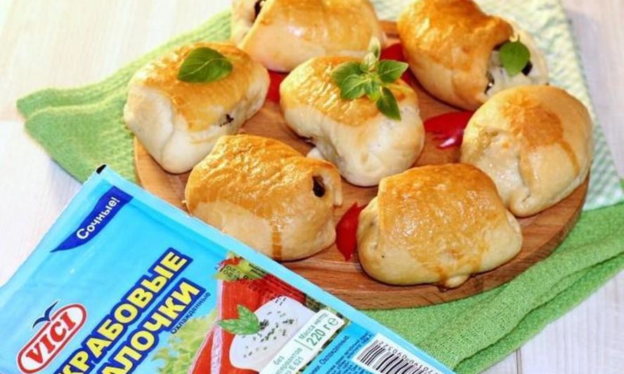 Рецепт пирожков с крабовыми палочками и баклажаном