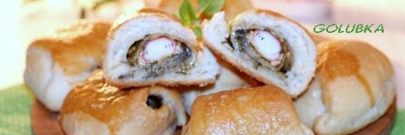 пирожки с крабовыми палочками и баклажаном