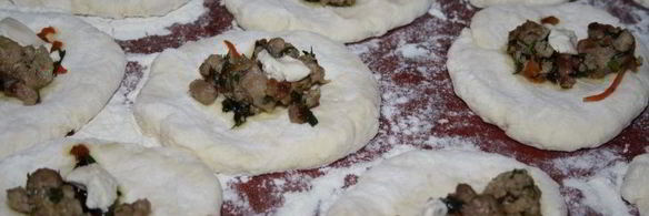 пирожки с мясом и сыром на творожном тесте в духовке