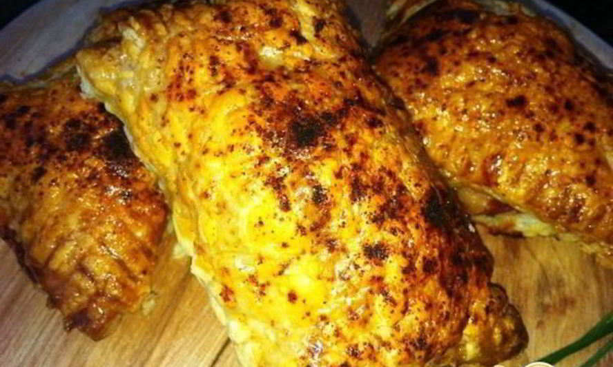 Рецепт пирожков слоеных с ветчиной, сыром и луком