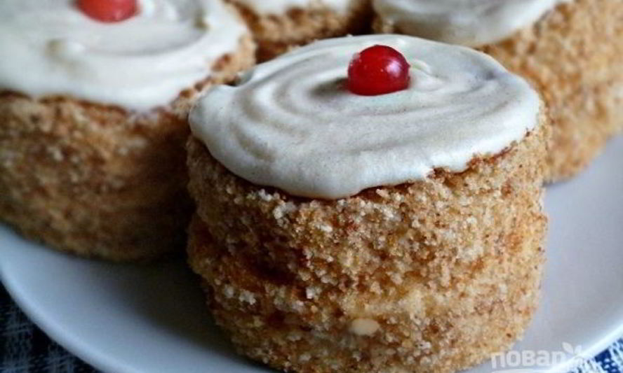 Рецепт бисквитных пирожных с кремом
