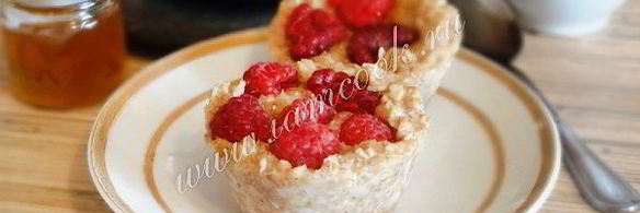 овсяные пирожные с малиной