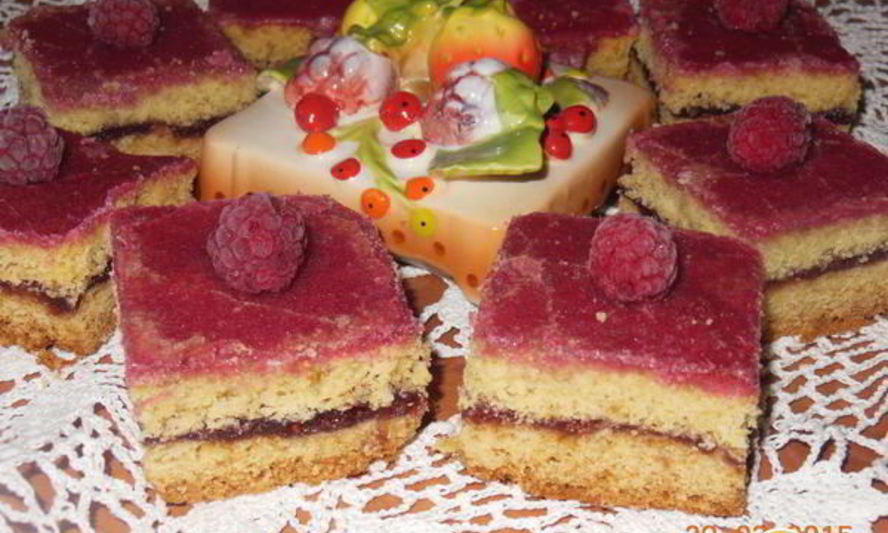 Рецепт песочного пирожного малинка