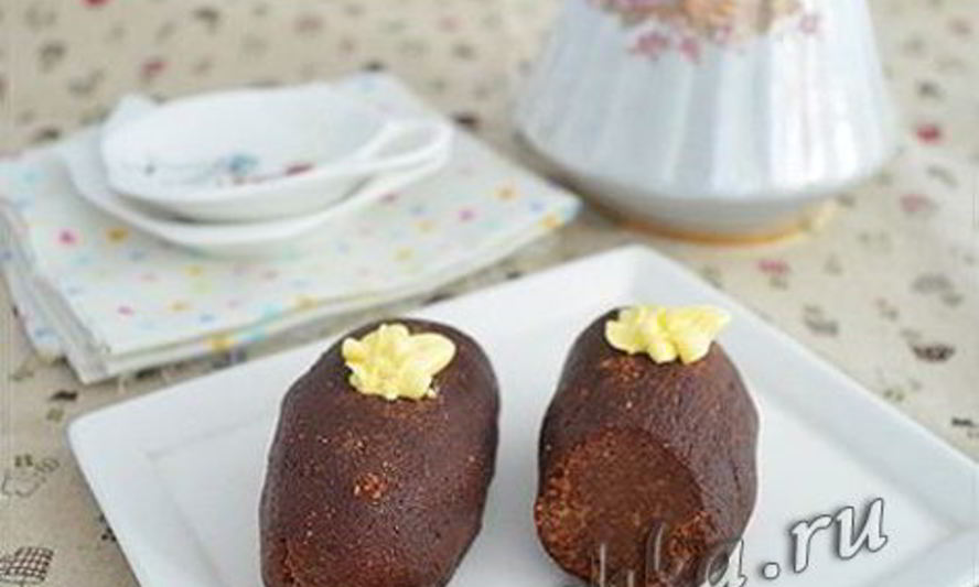 Рецепт пирожного картошка из бисквита