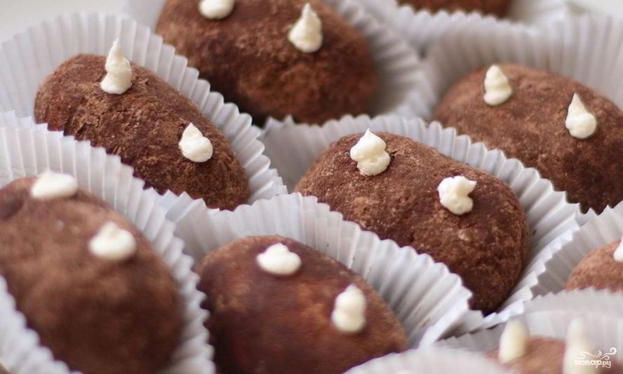 Рецепт пирожное картошка из панировочных сухарей