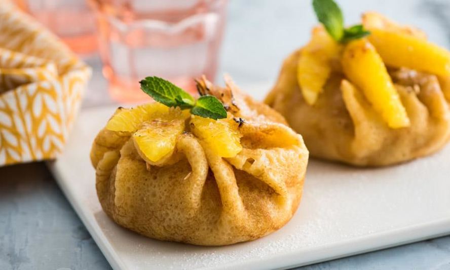 Рецепт пирожных из блинчиков с апельсинами