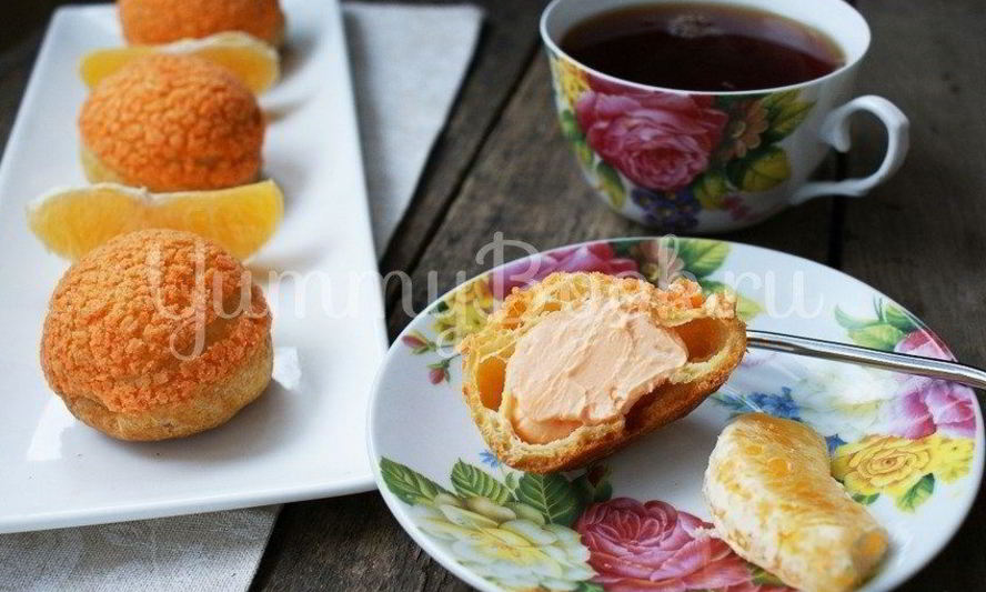 Рецепт пирожных шу с апельсиново-творожной начинкой