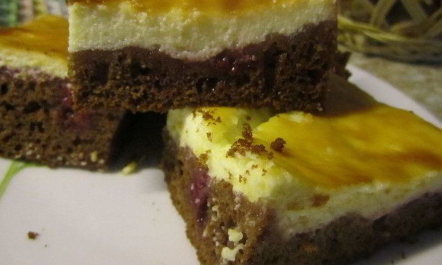 Рецепт творожно-малинового брауни