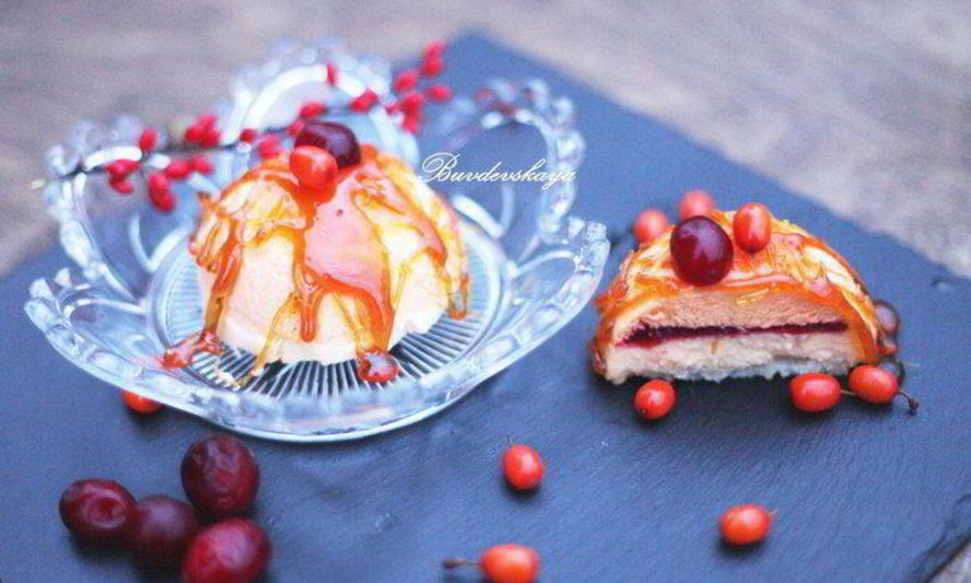 Рецепт тыквенно-облепихового пирожное