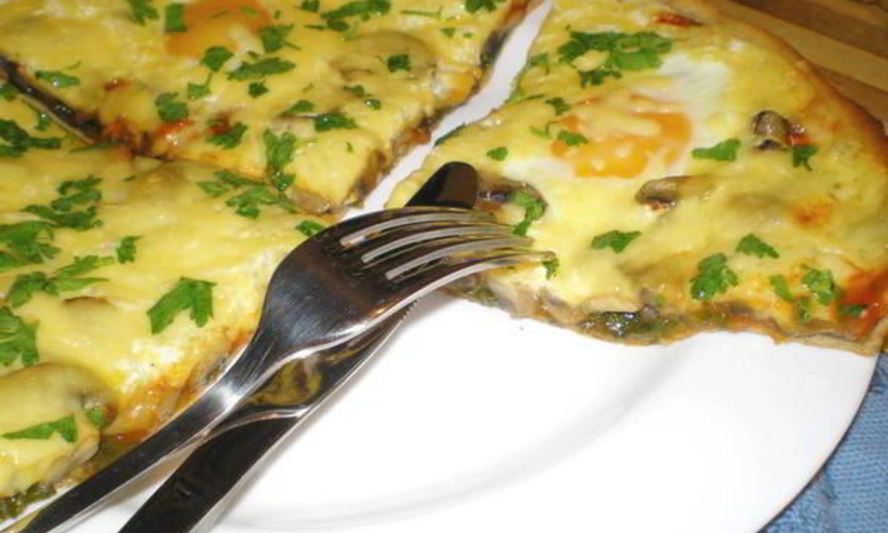 Рецепт флорентийской пиццы со шпинатом и грибами