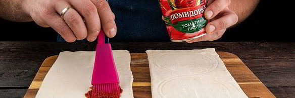 мини-пиццы на слоеном тесте