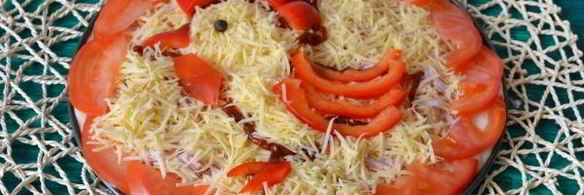 новогодняя пицца петушок