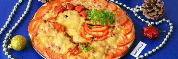 новогодняя пицца петушок